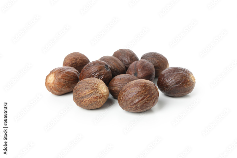 Shea nuts for making shea butter isolated on white background Shea nuts for making shea butter isolated on white background