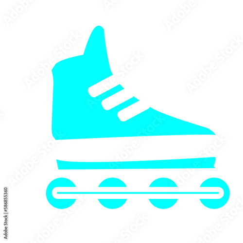 Blue Color Rollerblade Illustration