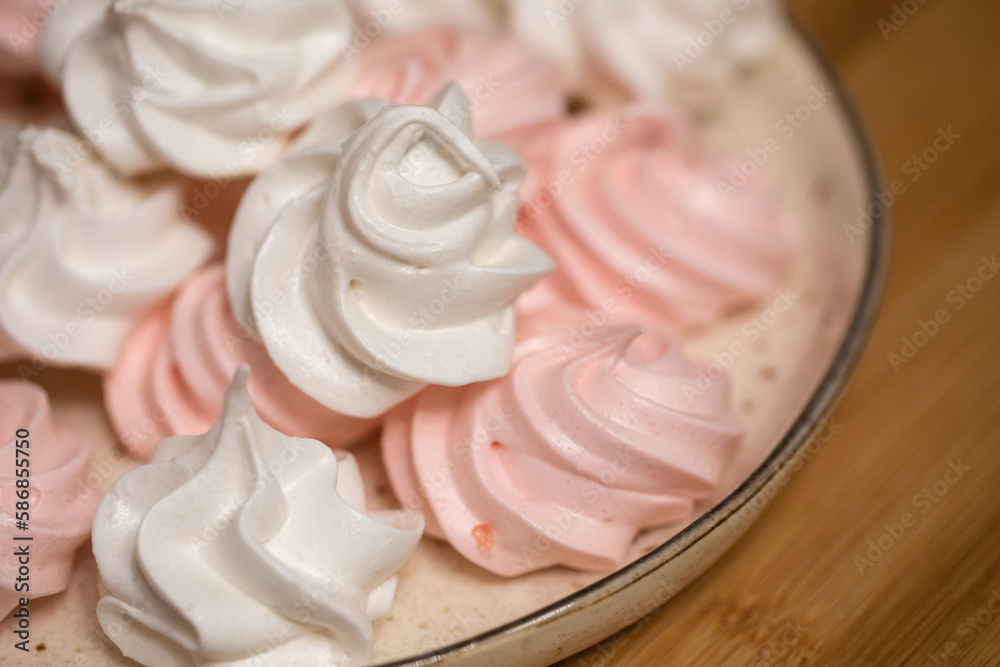 Homemade handmade marshmallow white pink fresh bakery tasty sweet snack natural food 