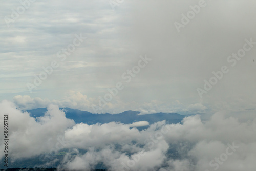 View of the forest mountains and cloud