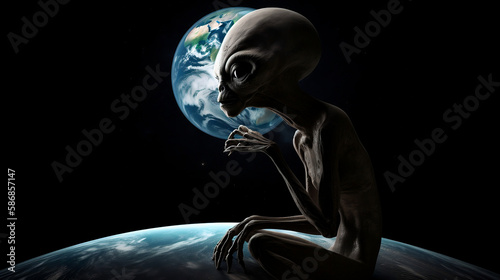 Alien futuristic concept. Generative AI.