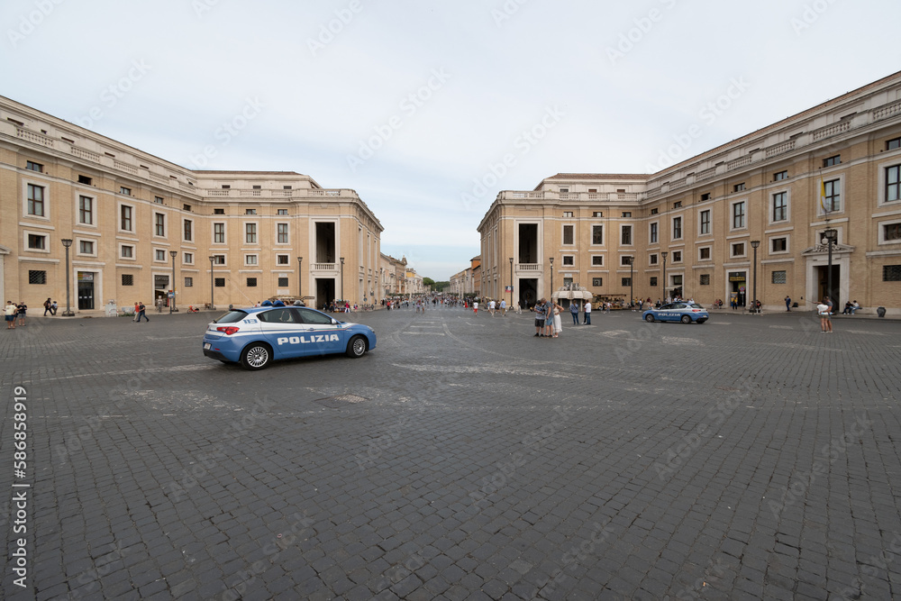 Rome, Italy - September 14, 2021: Piazza Papa Pio XII