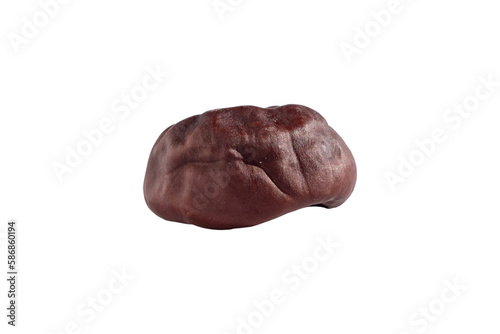 Macro photo of a chestnut fruit isolated on a transparent background