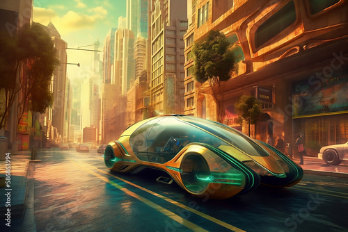 future eco-friendly car, generative ai
