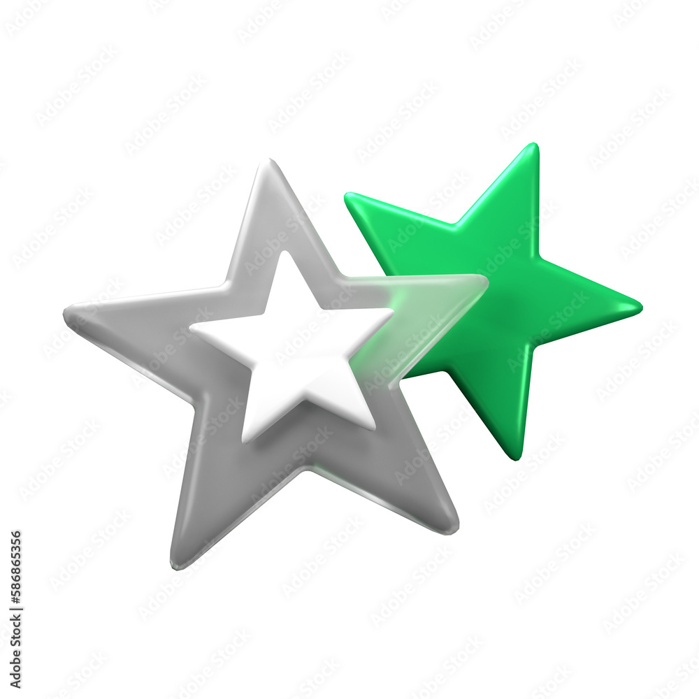 Superstar symbol star shape 3D illustration Superstar symbol star shape 3D illustration
