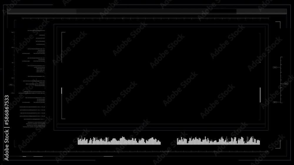 Video overlay template. Cyber futuristic User interface for game and movie, Technology HUD Head up display graphic interface, Wide screen ratio