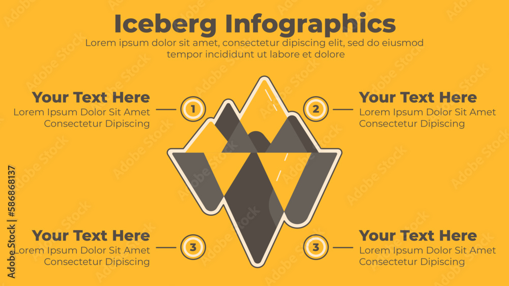 Iceberg infographic business presentation template Stock Vector Adobe