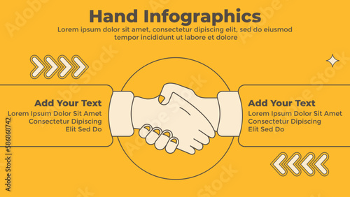 Business deal handshake infographics presentation 