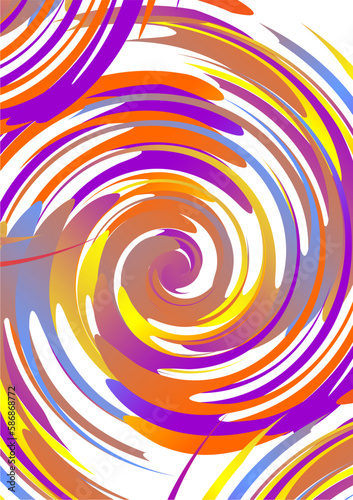 Multi-colored background images use brush-like lines to create images. continuation in graphics