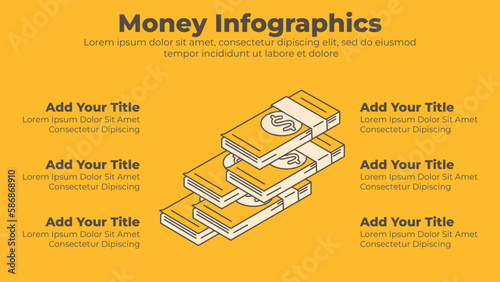 Money bag vector infographic presentation template