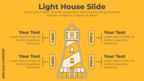 Lighthouse tower infographic slides