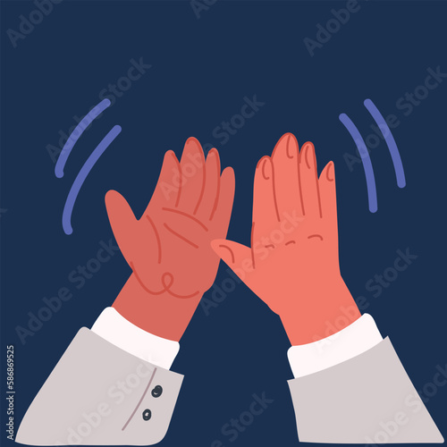 Cartoon vector illustration of Hands clapping .