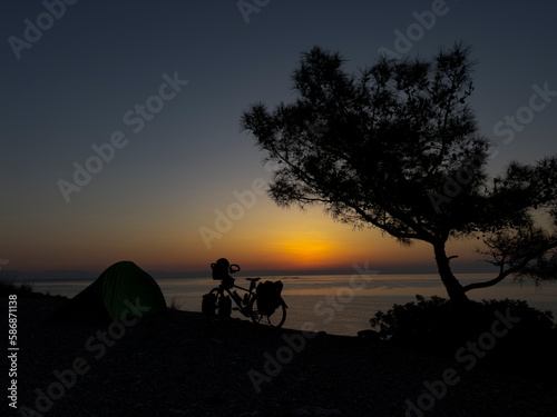 camping by the sea by bike
