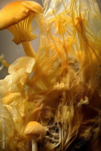 Yellow mushroom close-up photo