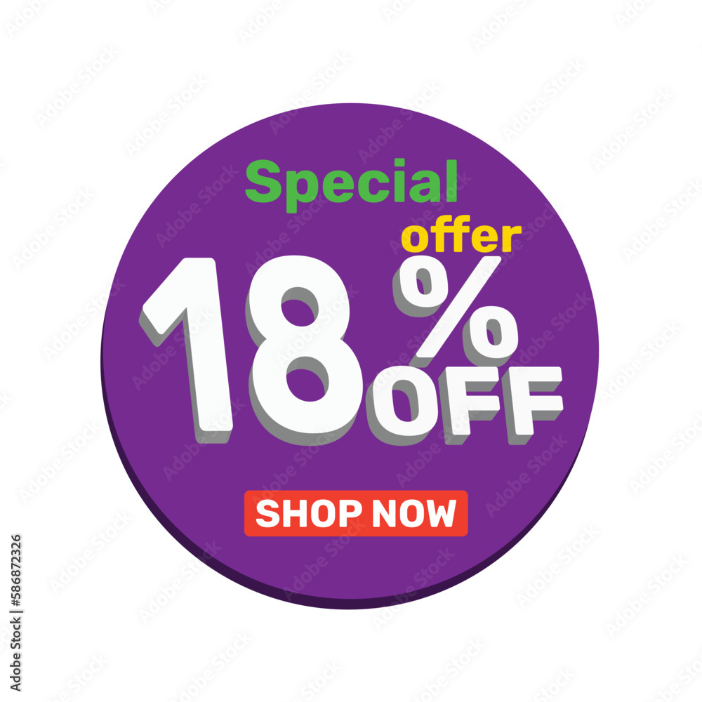 18% off vector illustration template design. 18% off vector illustration template design.