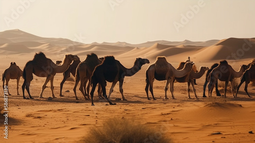 Camel in the desert. Generative Ai