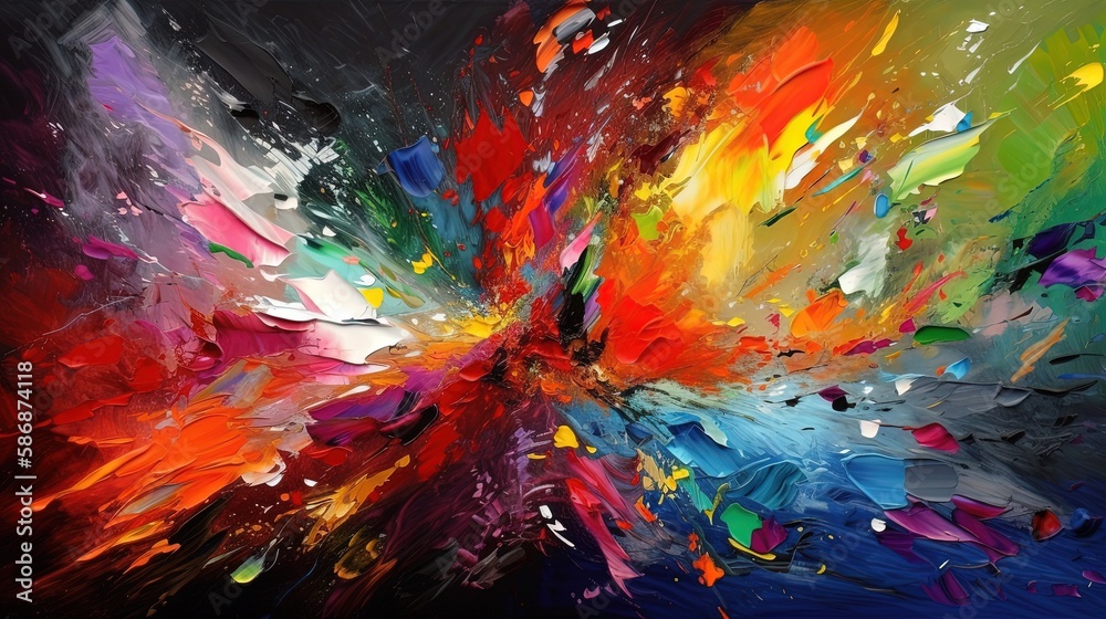 Naklejka premium artistic illustration abstract background, grunge brush stroke, idea for wall decor , Generative Ai