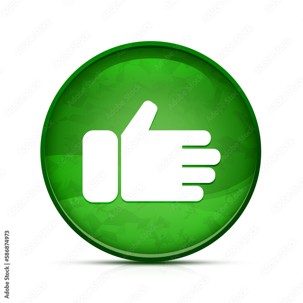 Like icon on classy splash green round button illustration Like icon on classy splash green round button illustration
