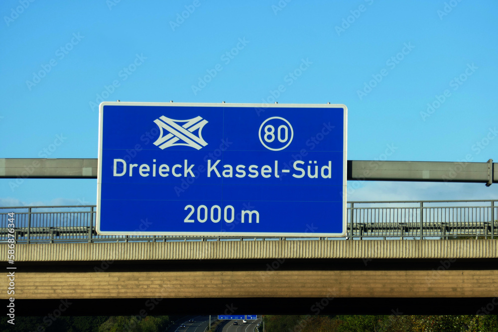 Autobahnschild Dreieck Kassel-Süd