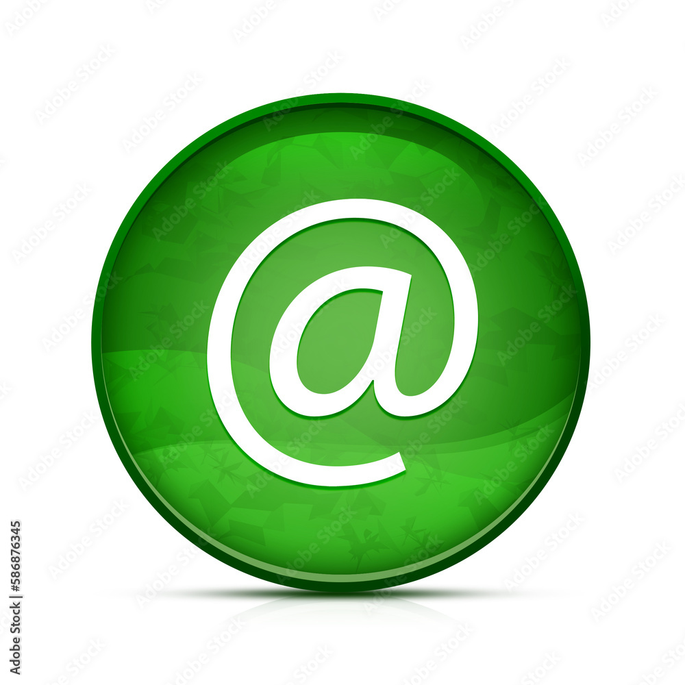 Email address Help icon on classy splash green round button illustration Email address Help icon on classy splash green round button illustration