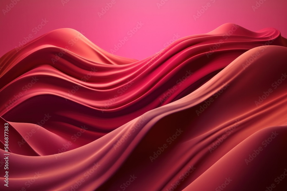 Obraz premium Stunning 3D Rendered Silk Waves Gradient Background