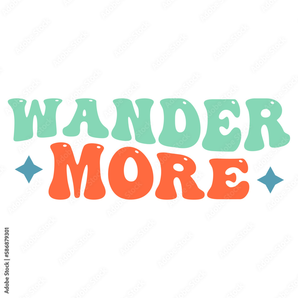 Fototapeta premium Retro Adventure T-shirt Design, Wavy Vector