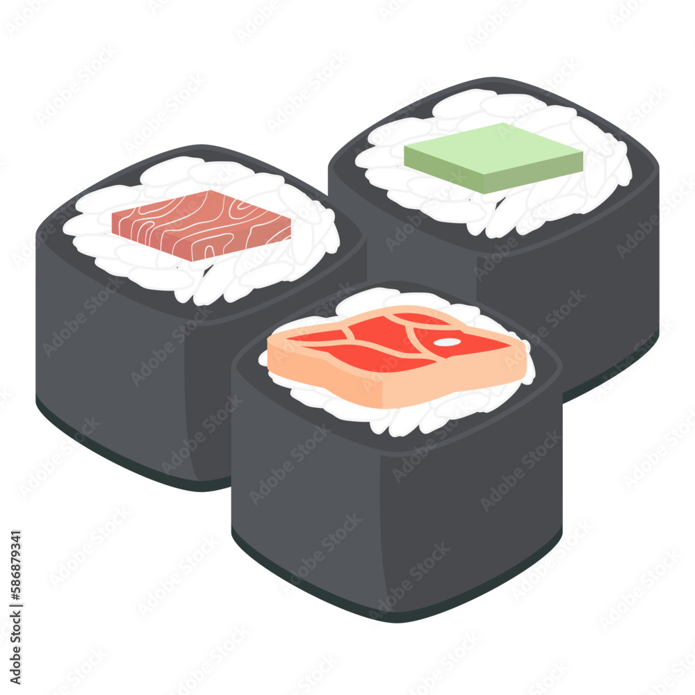 Sushi Salmon And Tuna Rolls Japanese Cuisine Food Sushi Salmon And Tuna Rolls Japanese Cuisine Food