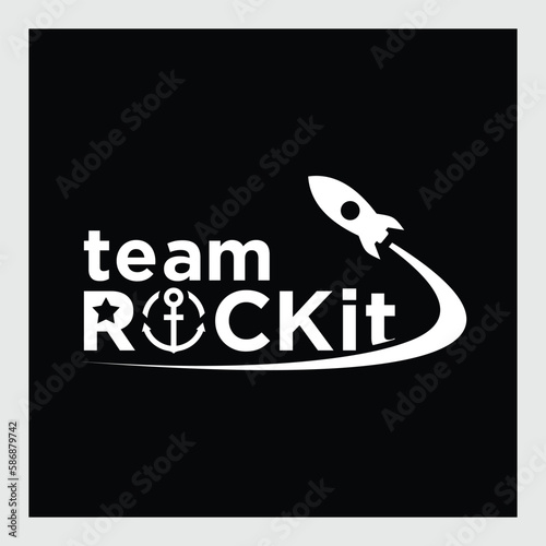 rocket advance technology launching vector logo design