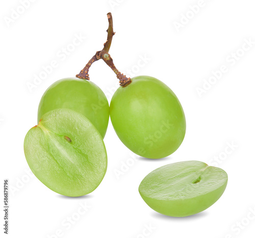 green grapes isolated on transparent png