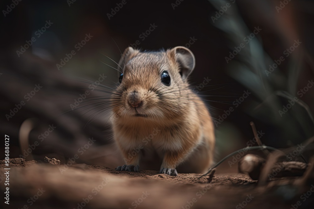 close up animal in nature background, a cute hamster, Generative Ai close up animal in nature background, a cute hamster, Generative Ai