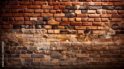 Background of brick wall texture. Brick wall background for interior or exterior design. Generative AI