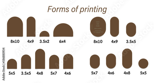 Arch Shape set template, Arch Wedding invitations, laser cut invitation, menu, place card.