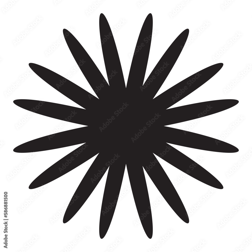 Retro futuristic star abstract flower design Retro futuristic star abstract flower design