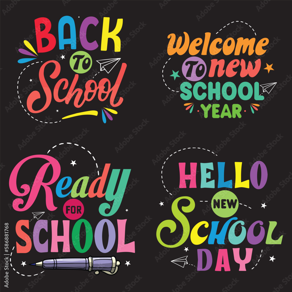 Free vector colorful back-to-school t-shirt design