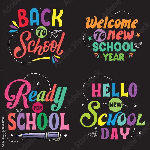 Free vector colorful back-to-school t-shirt design