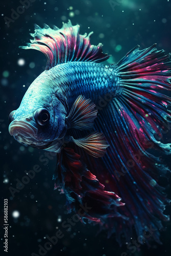 Betta Fish. Generative AI © Kanchana