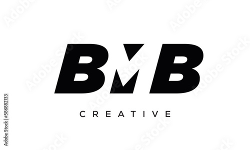 BMB letters negative space logo design. creative typography monogram vector