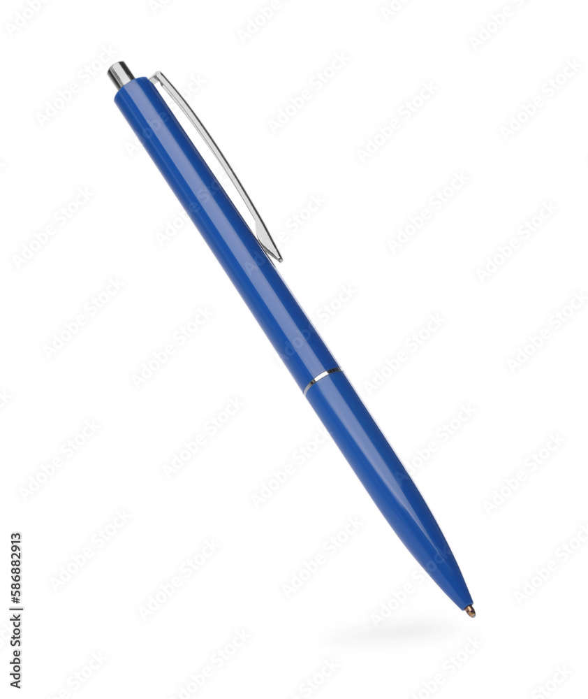 New stylish blue pen isolated on white New stylish blue pen isolated on white