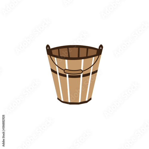 bucket of wood icon classic design vector illustration