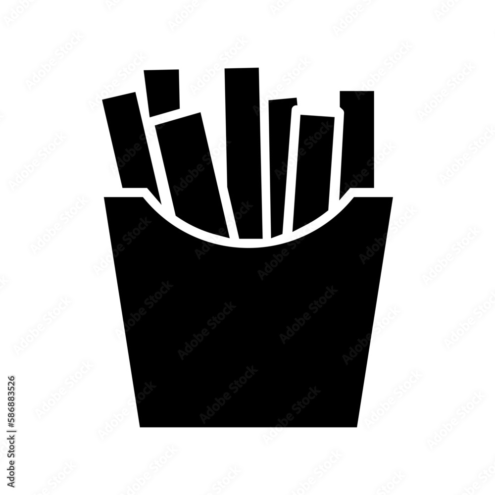French fries icon vector. fast food illustration sign. street food symbol. cafe logo.