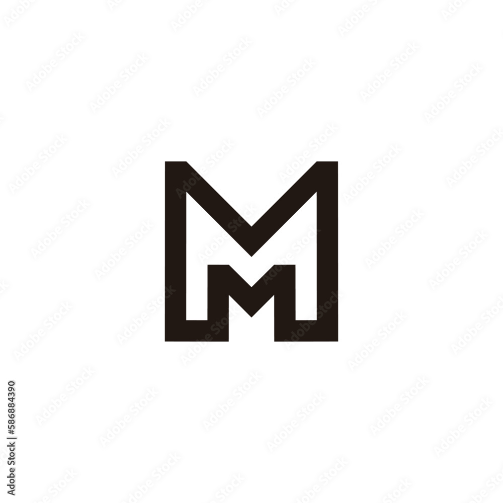 letter mm simple geometric line logo vector letter mm simple geometric line logo vector