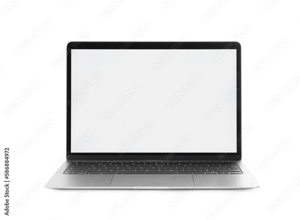 Laptop with blank screen isolated on white Laptop with blank screen isolated on white