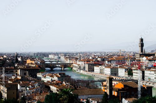Great view of old town, river and bridges in Florence, Italy, stock photo © Anna