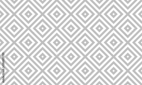 Grey rhombus geometric seamless pattern on white background. Vector Abstract.