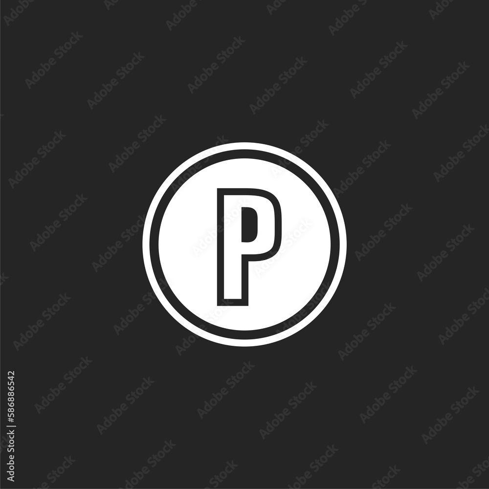 Simple illustration of Parking road sign icon isolated on black background Simple illustration of Parking road sign icon isolated on black background