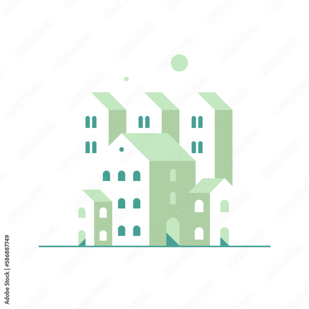 Simple minimal building art for background or decoration, Vector illustration. Simple minimal building art for background or decoration, Vector illustration.