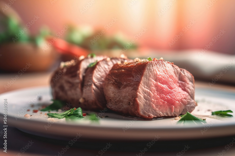 Fototapeta premium filet mignon steak close up
