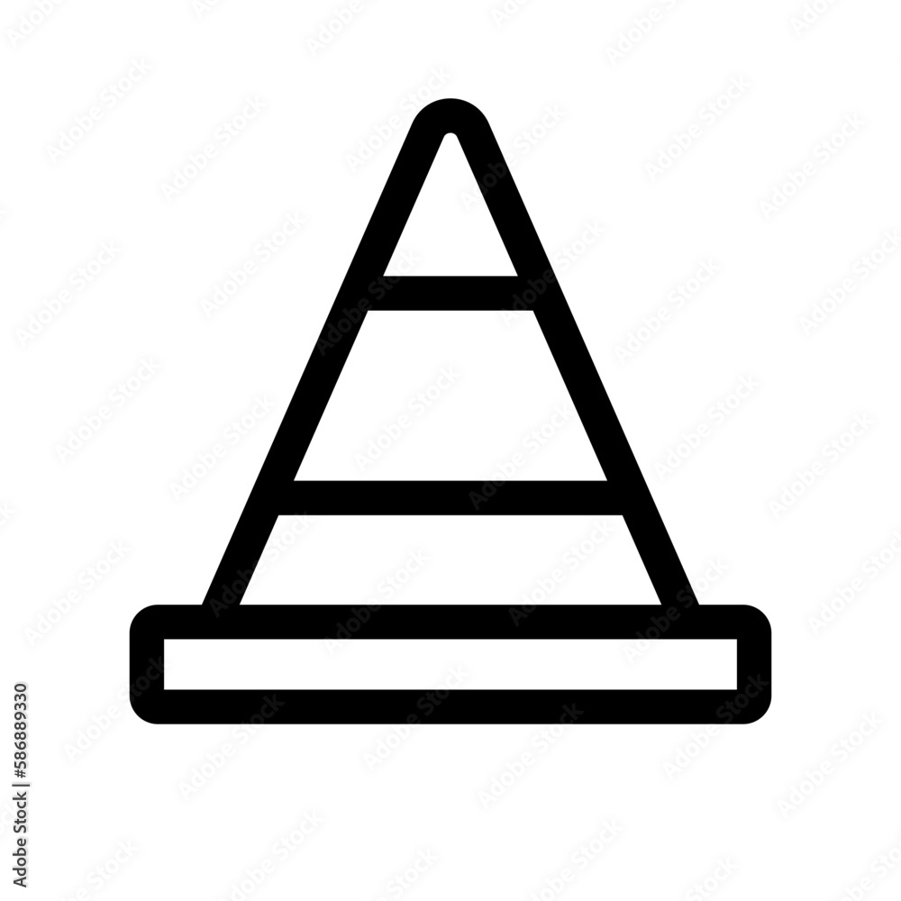 Simple safety cone icon. Traffic cone. Construction site. Vector. Simple safety cone icon. Traffic cone. Construction site. Vector.
