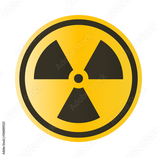 Round radioactive icon. A nuclear or atomic icon. Vector.