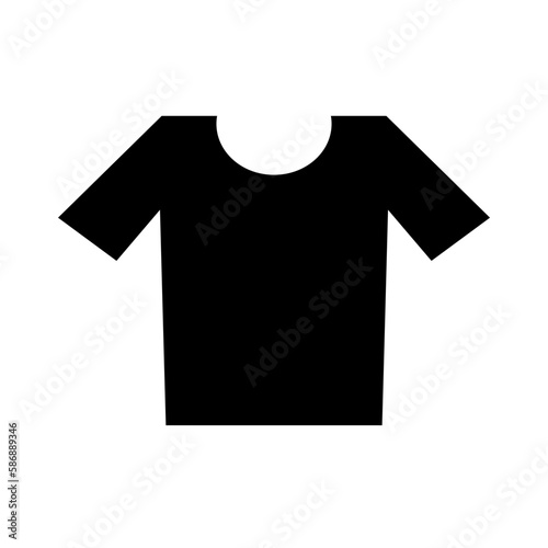 Crew neck T-shirt silhouette icon. Clothing. Vector.